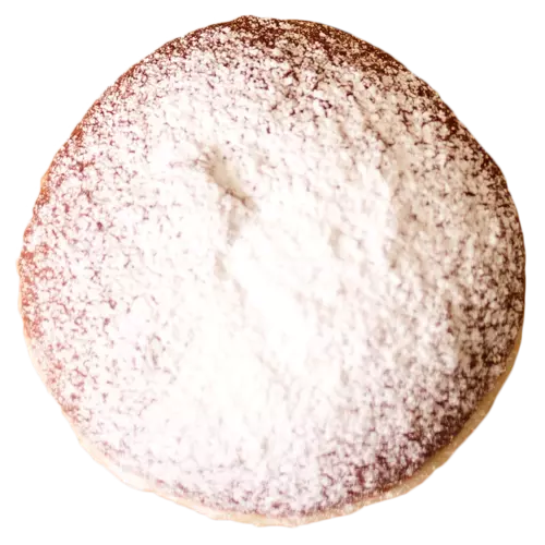 Pączek posypany cukrem pudrem